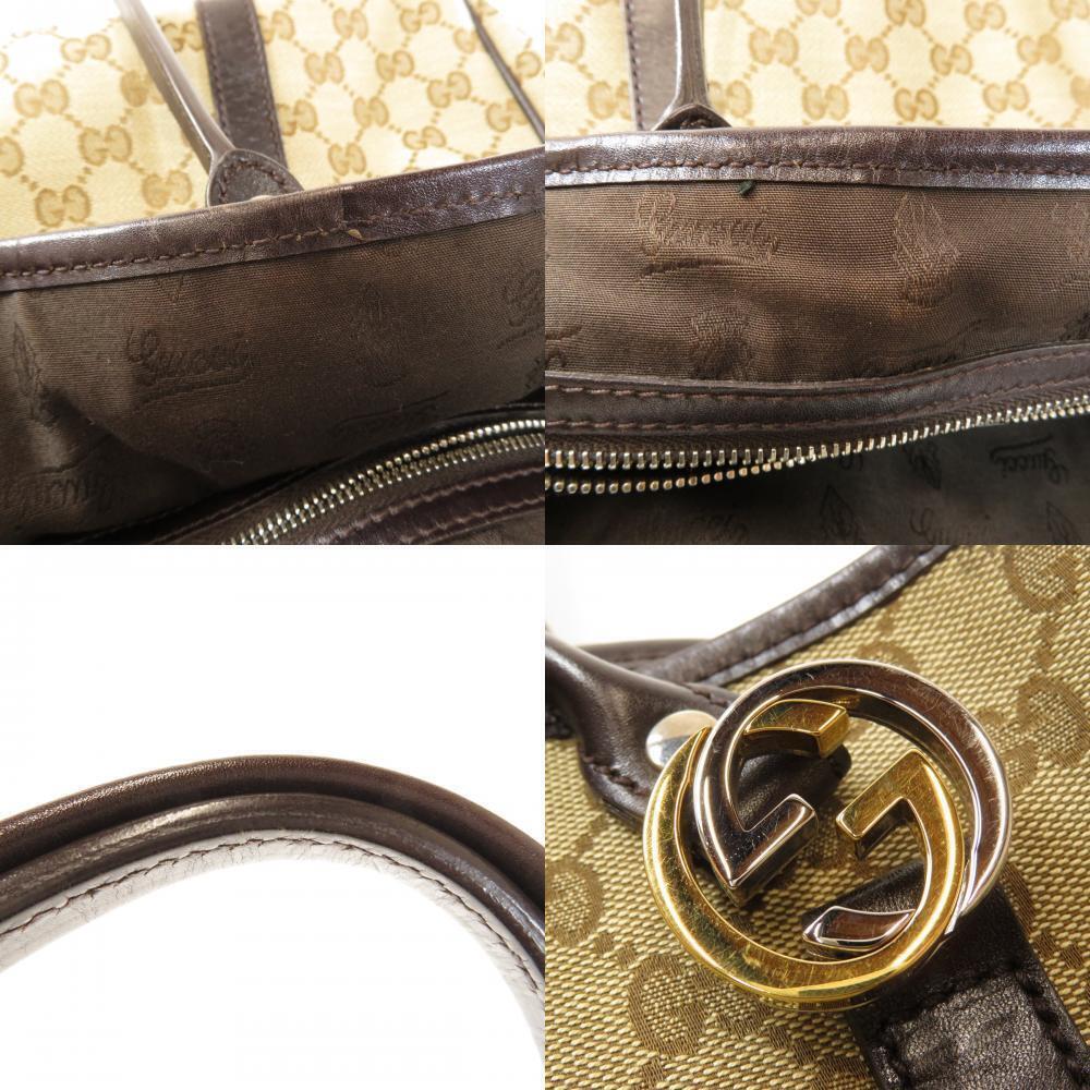 Gucci Twins GG Brown Tote Canvas Bag Shoulder - Picture 8 of 10